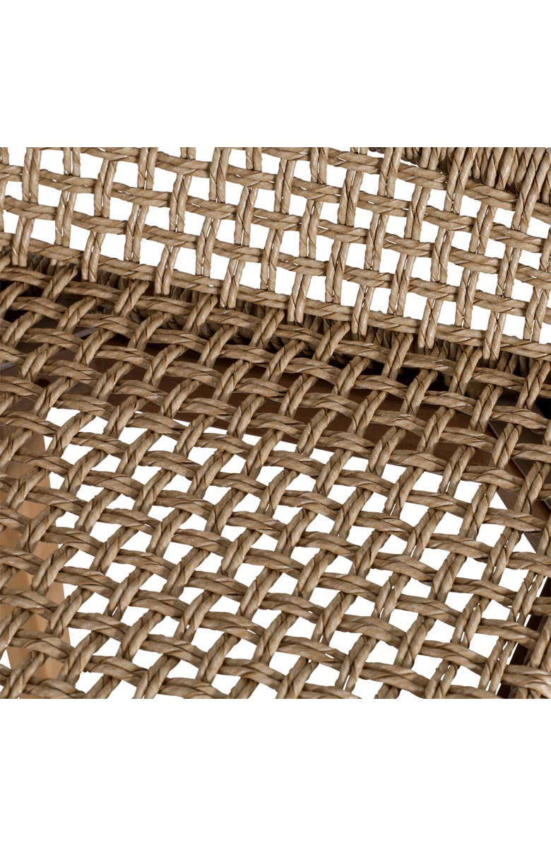 Dovetail Furniture Fiona Teak Wood & Woven Outdoor Bar Stool, Alternate, color, Natural