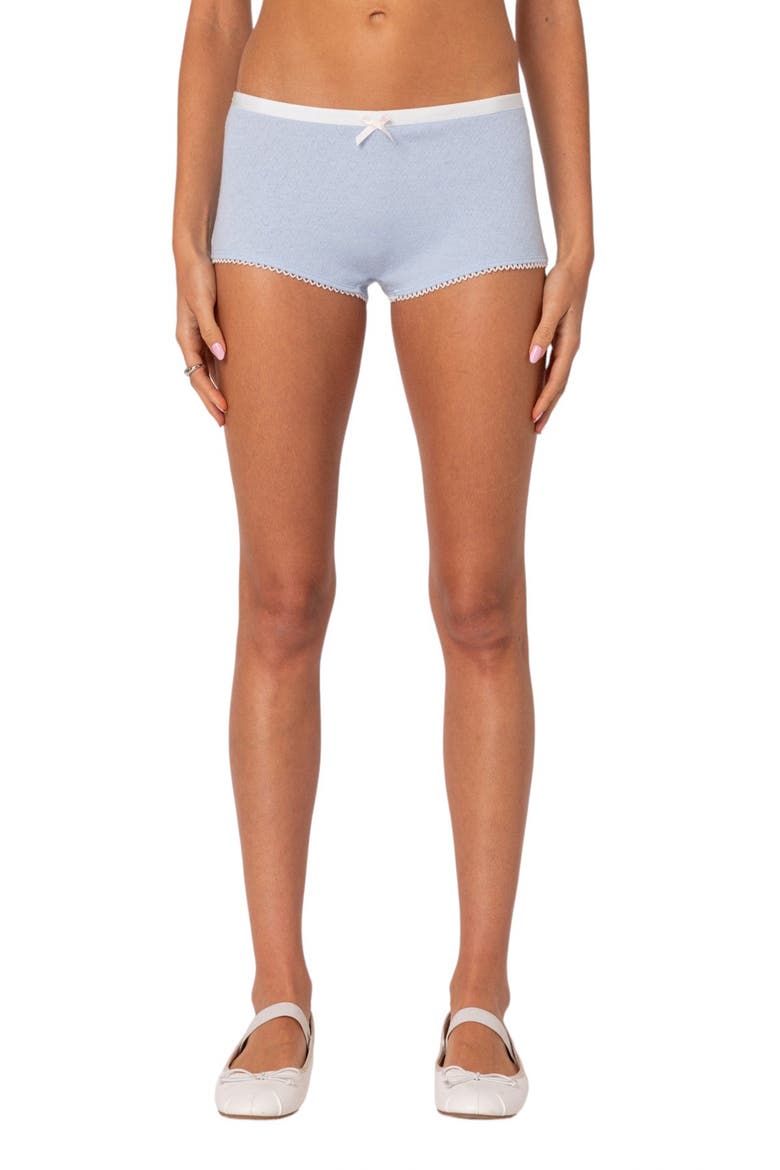 Mariana Pointelle Stitch Microshorts, Main, color, LIGHT-BLUE