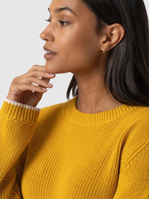 Saint + Sofia Remy Crop Sweater In Yellow
