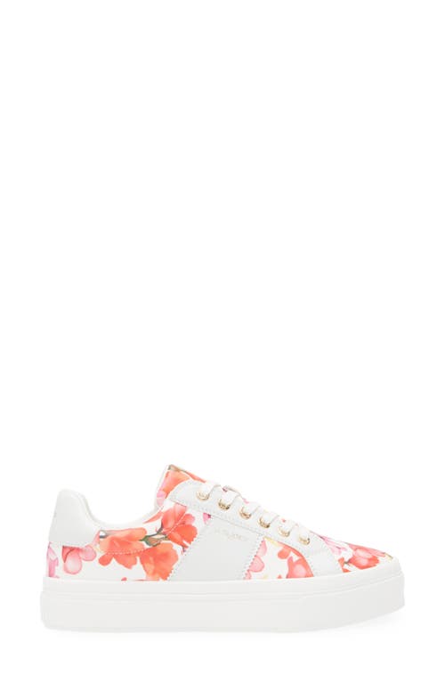 Jslides Gilda Platform Sneaker In White/floral