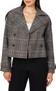 Habitual Plaid Double Breasted Cropped Jacket