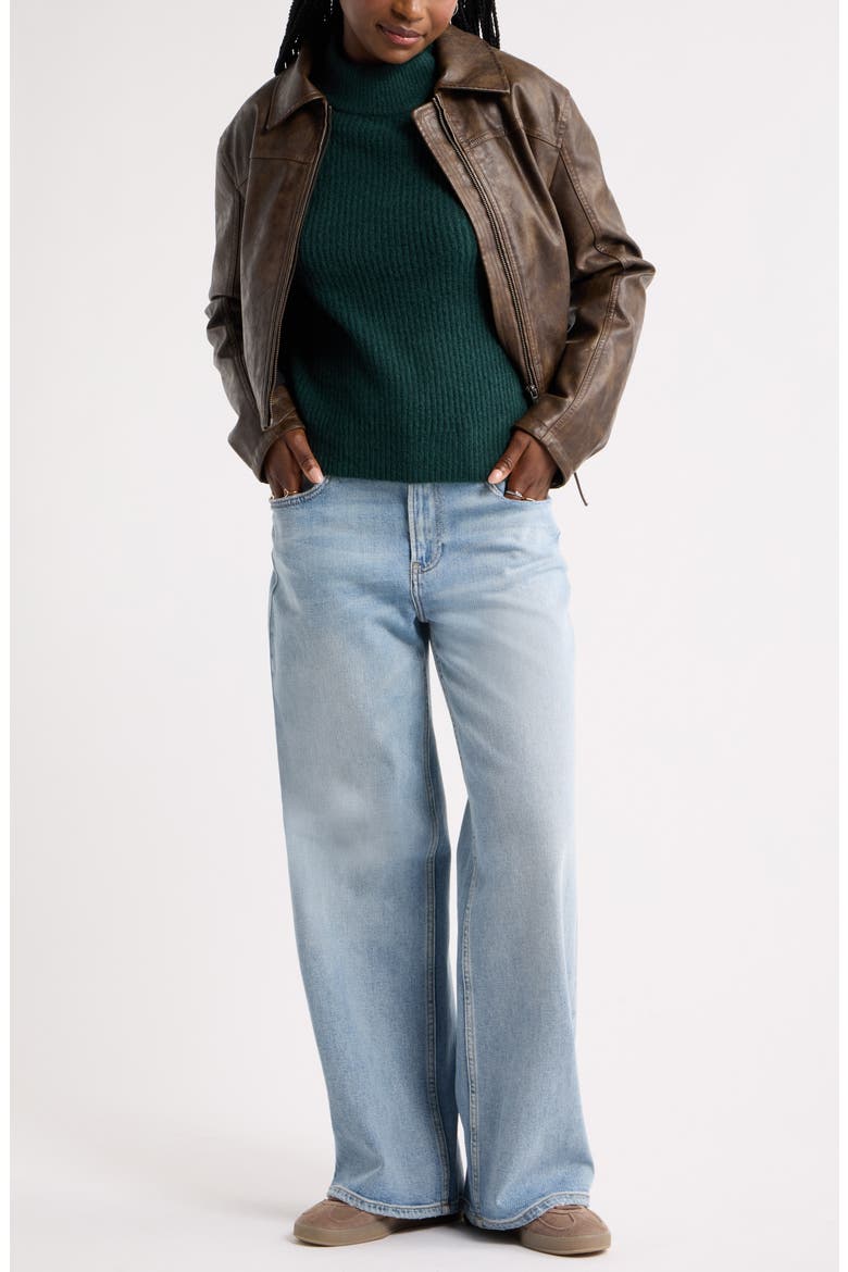 Everyday Easy Mock Neck Sweater, Alternate, color, GREEN PONDEROSA