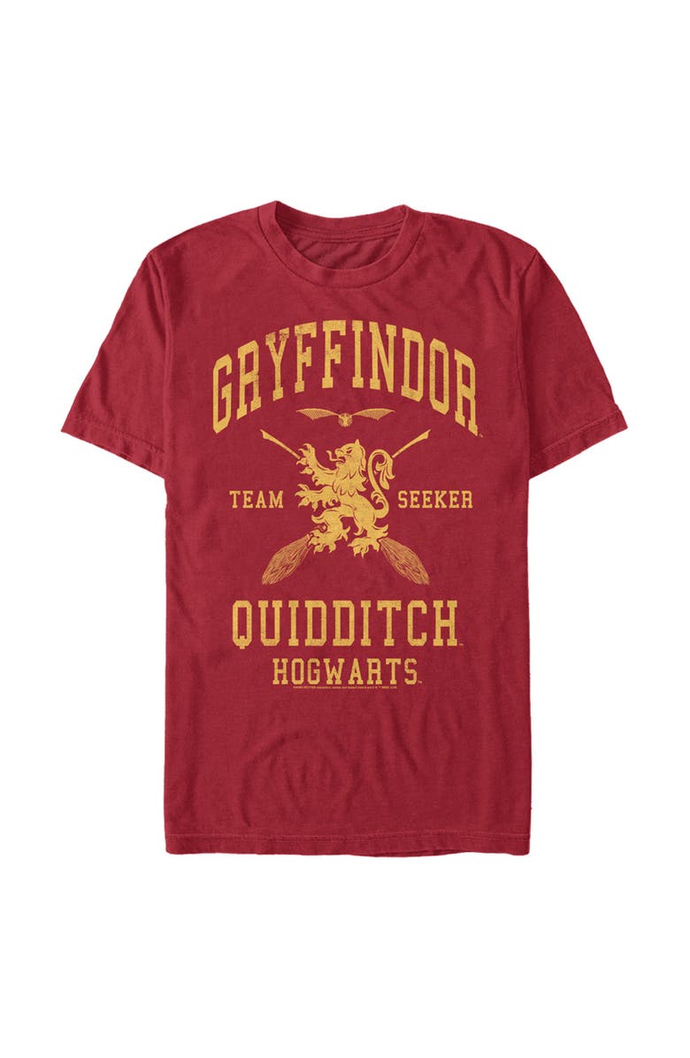 HARRY POTTER Men's Harry Potter Gryffindor Quidditch Gold Team Seeker Graphic T-Shirt, Main, color, Cardinal