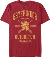 HARRY POTTER Men's Harry Potter Gryffindor Quidditch Gold Team Seeker Graphic T-Shirt