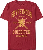 HARRY POTTER Men's Harry Potter Gryffindor Quidditch Gold Team Seeker Graphic T-Shirt