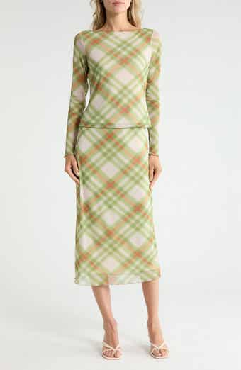Fitted Mesh Top & Maxi Skirt Set