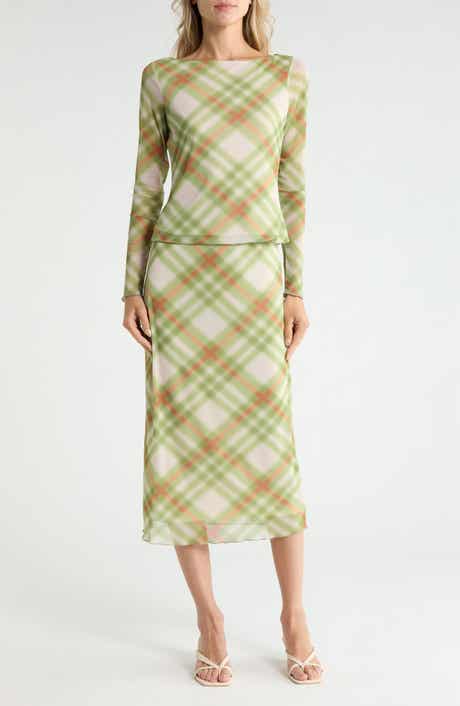 Fitted Mesh Top & Maxi Skirt Set