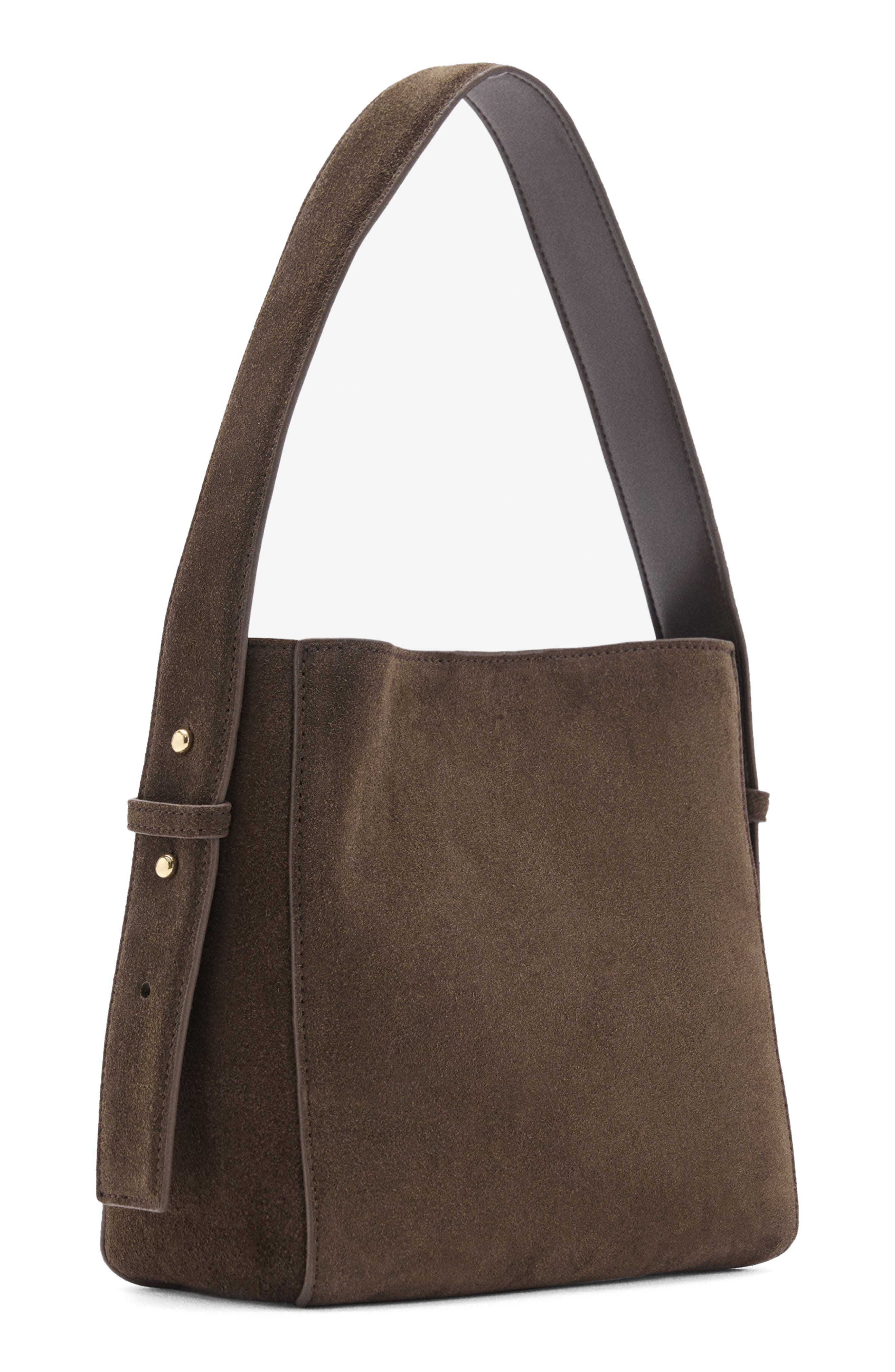 MANGO Suede Shoulder Bag, Alternate, color, 