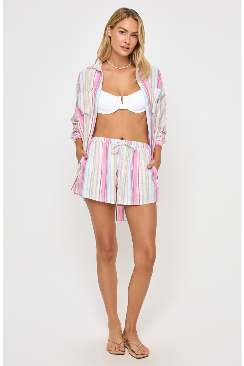 Skipper Cotton Cover-Up Shorts, Alternate, color, SAN TROPEZ STRIPE