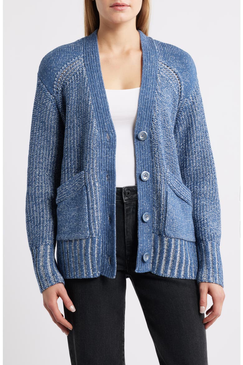 Cotton Blend Cardigan, Main, color, CADET BLUE