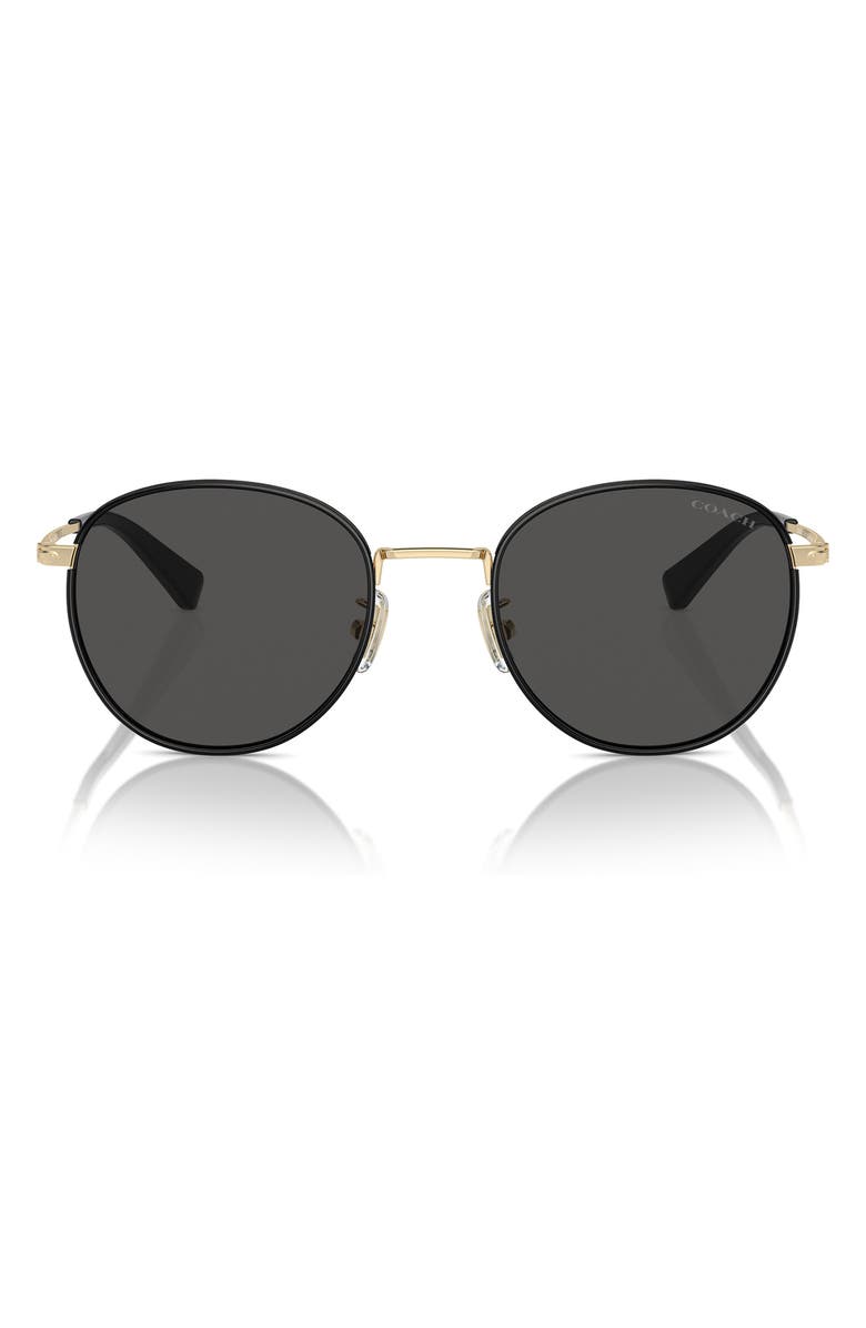 COACH 52mm Phantos Sunglasses, Main, color, Gold / Black / Grey Solid