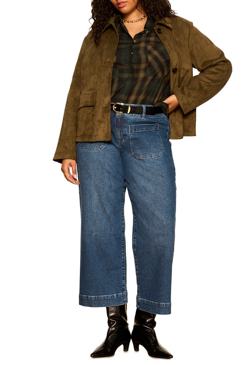 Avid Faux Suede Jacket, Alternate, color, LIGHT KALAMATA GREEN