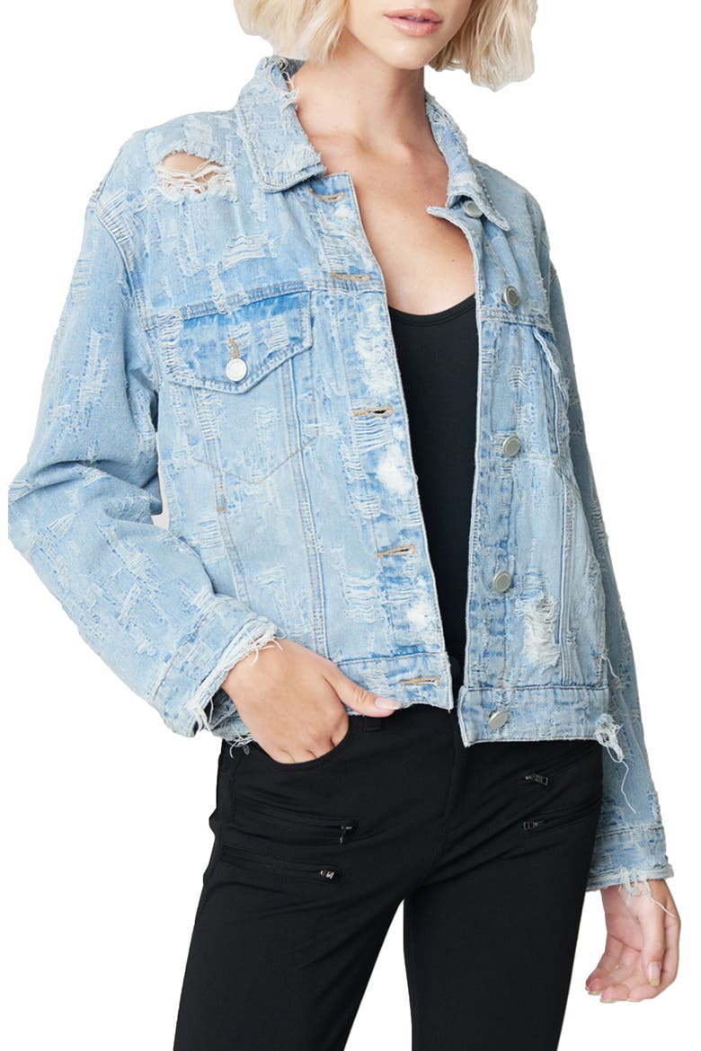 Distressed Denim Jacket, Main, color, RIDE WIT ME