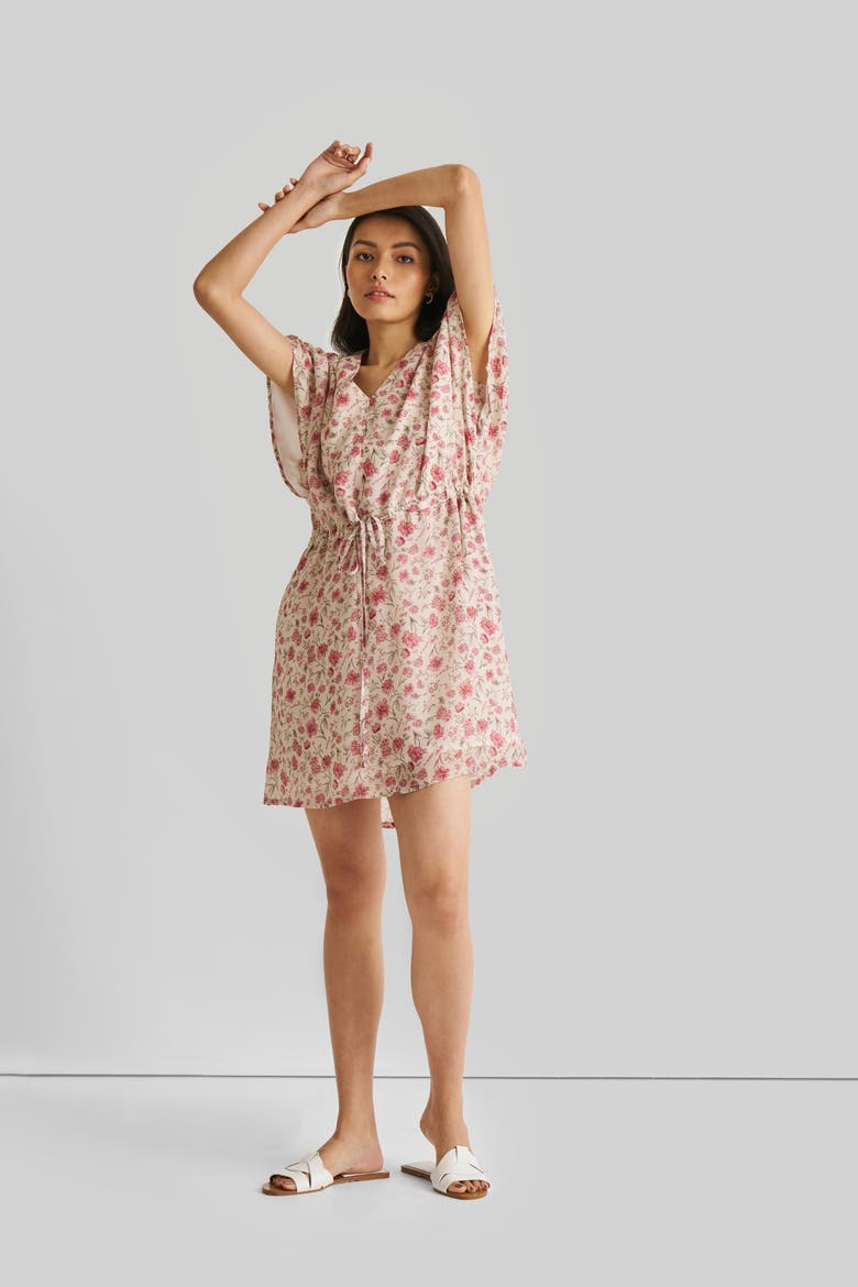 Relaxed Drawstring Dress, Alternate, color, Petal fusion