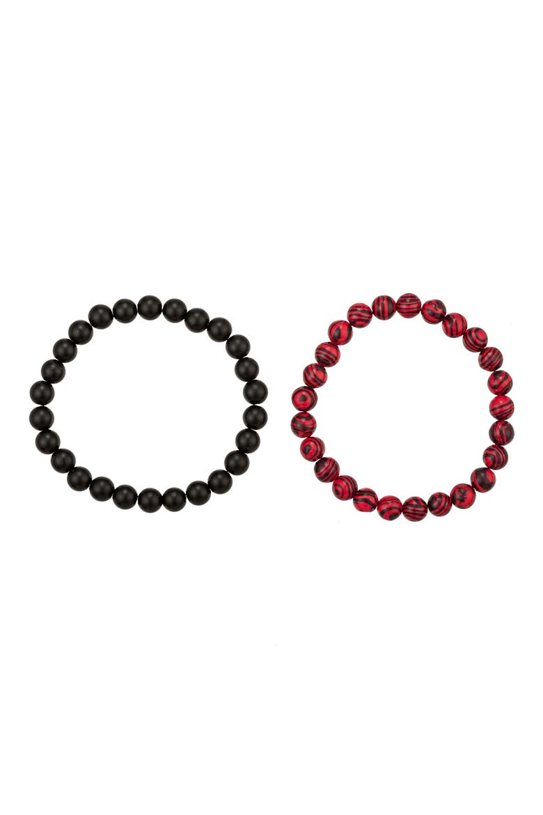 Men's Mateo Beaded Bracelets, Main, color, BLACK