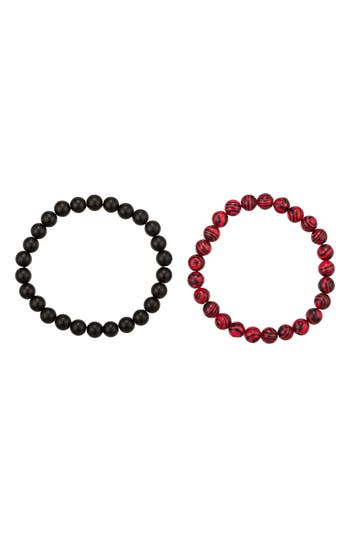 Eye Candy Los Angeles Mateo Beaded Bracelets In Black
