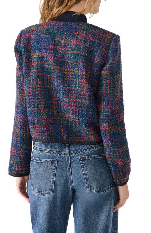 Steve Madden Carlene Tweed Jacket In Blue