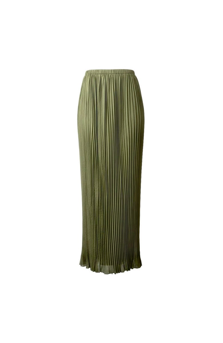 BAACAL Rue Pleated Skirt, Main, color, Green / Brown