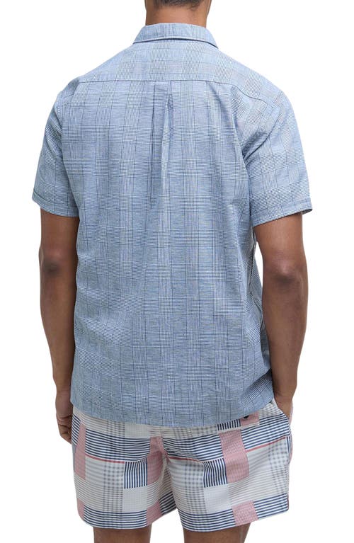 Barbour Hartland Linen Blend Button-up Shirt In Navy