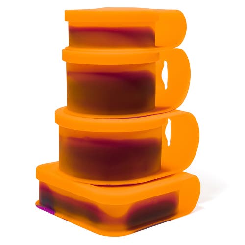 Silipint Silicone Go Go Bowls Set Of 4 Sizes 10, 20, 30 Oz in Orange 