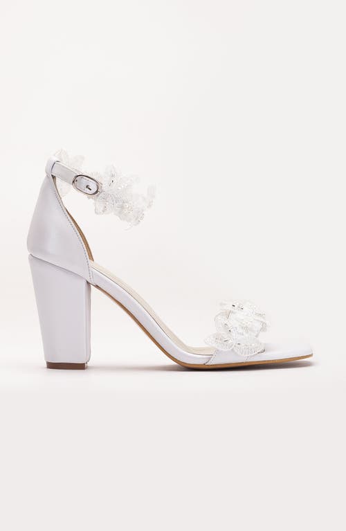 Forever & Always Shoes Vivian Lace Bridal Leather Sandals In Ivory Leather