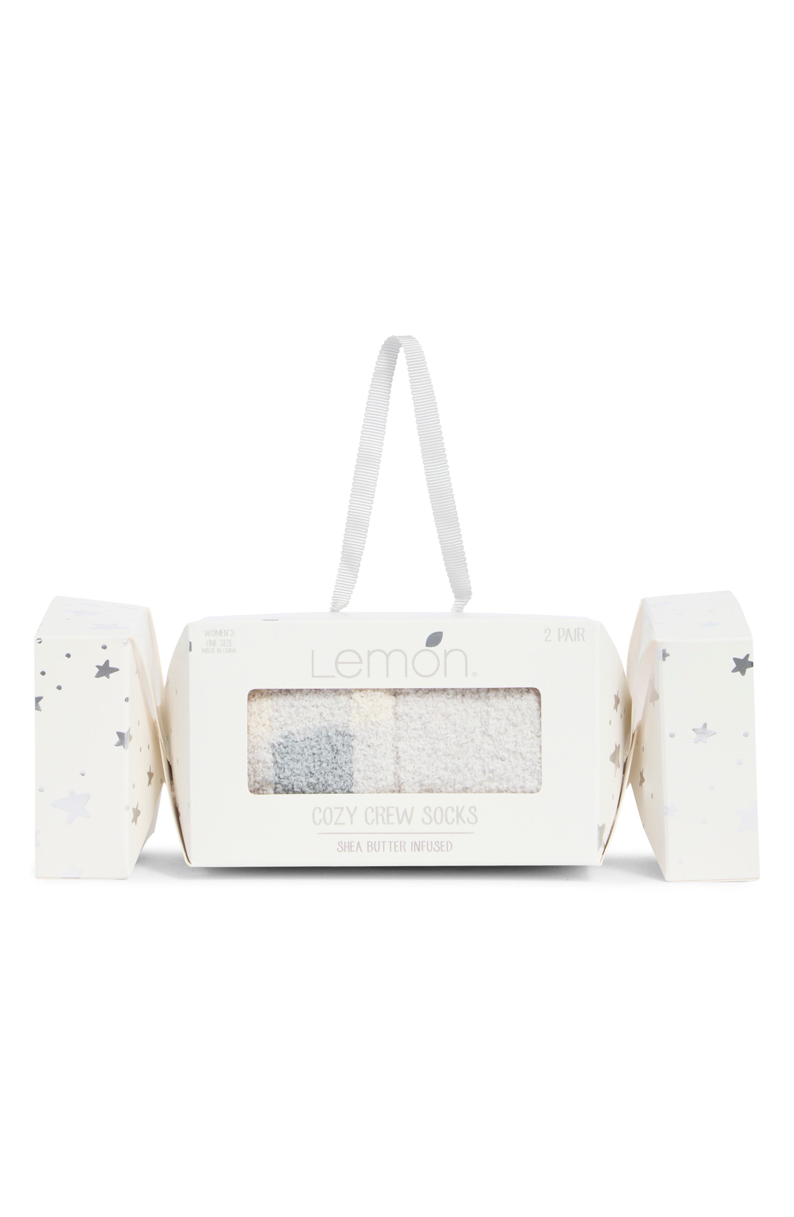 Lemon Assorted 2-Pack Shea Butter Infused Crew Socks