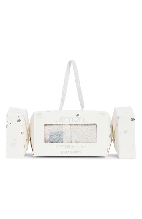 Assorted 2-Pack Shea Butter Infused Crew Socks