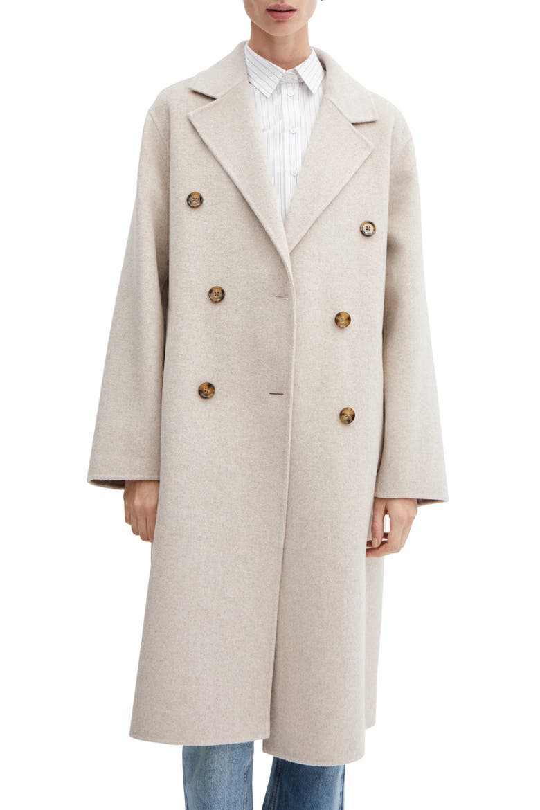 Oversize Wool Blend Coat, Main, color, LIGHT BEIGE/ PASTEL GREY