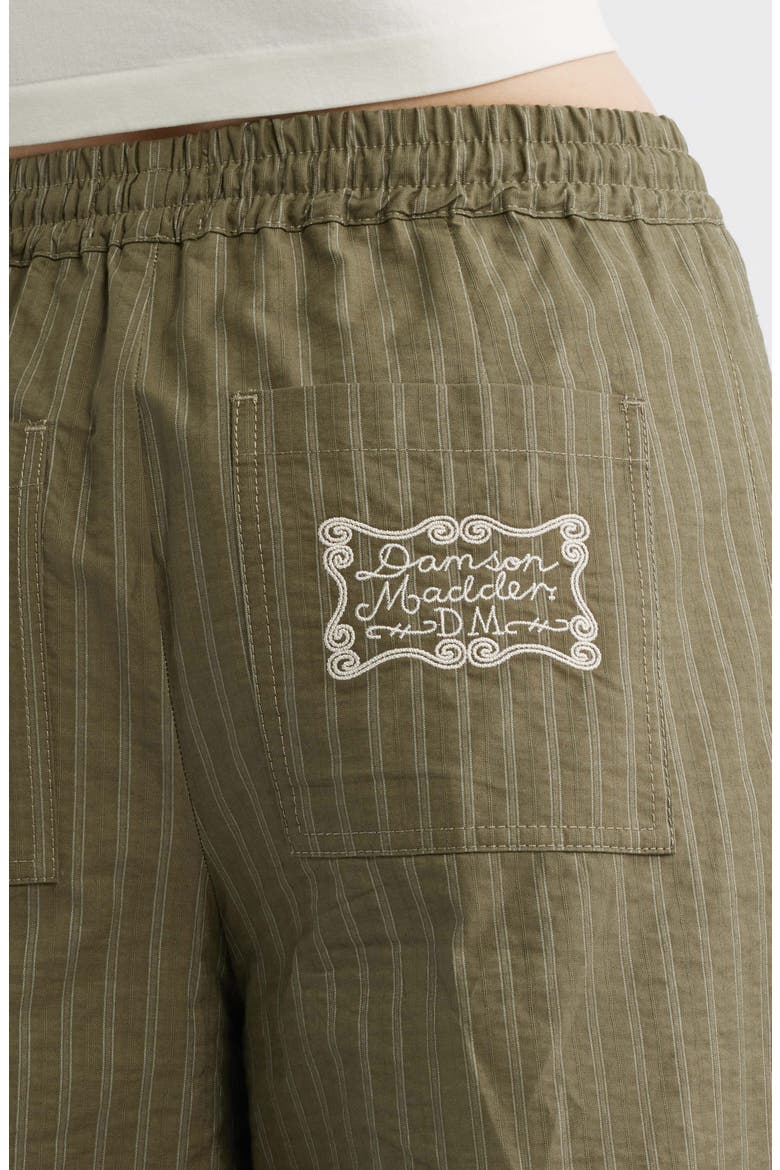 Felix Ticking Stripe Organic Cotton Drawstring Pants, Alternate, color, OLIVE