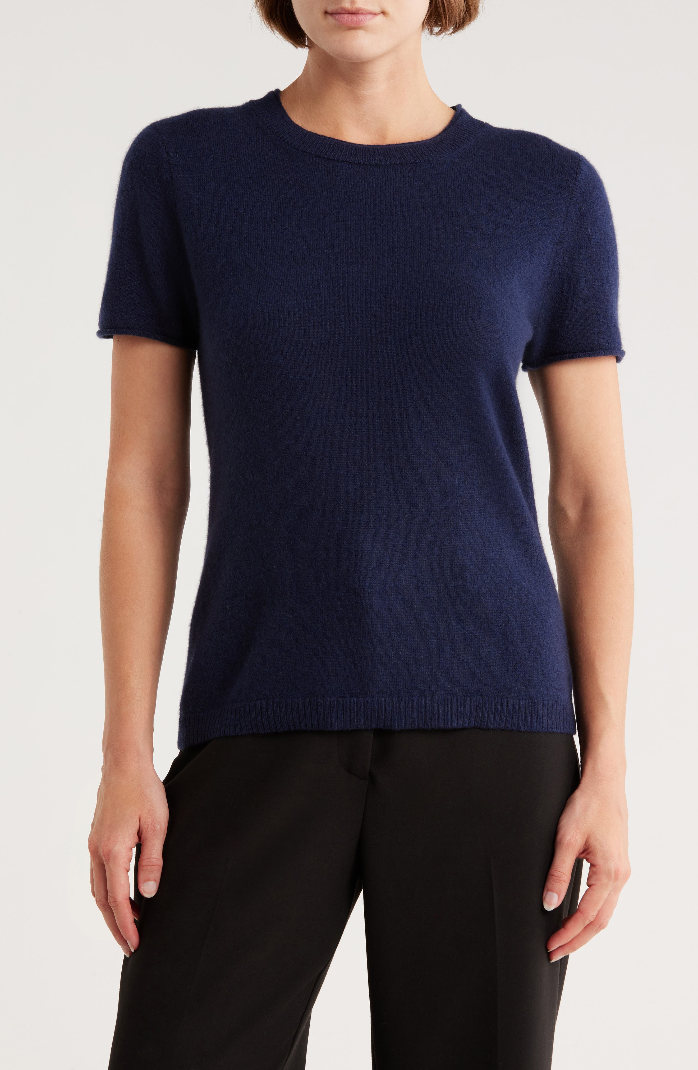 Magaschoni Cashmere Crewneck Short Sleeve Sweater