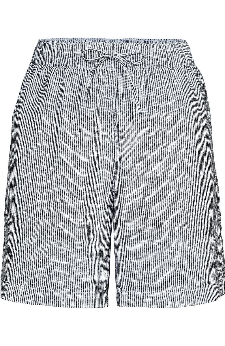 Lands' End Plus Size Linen High Rise Pull On 7" Shorts, Alternate, color, 