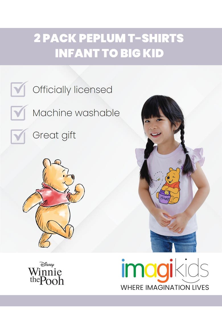 Winnie the Pooh 2-Pack Short Sleeve T-Shirts, Alternate, color, Pooh Lavender Yellow