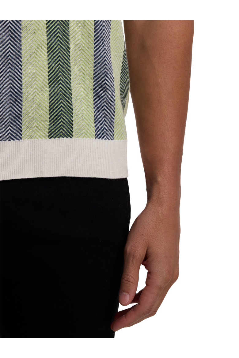 Cotton Three Button Polo, Alternate, color, Green Multi
