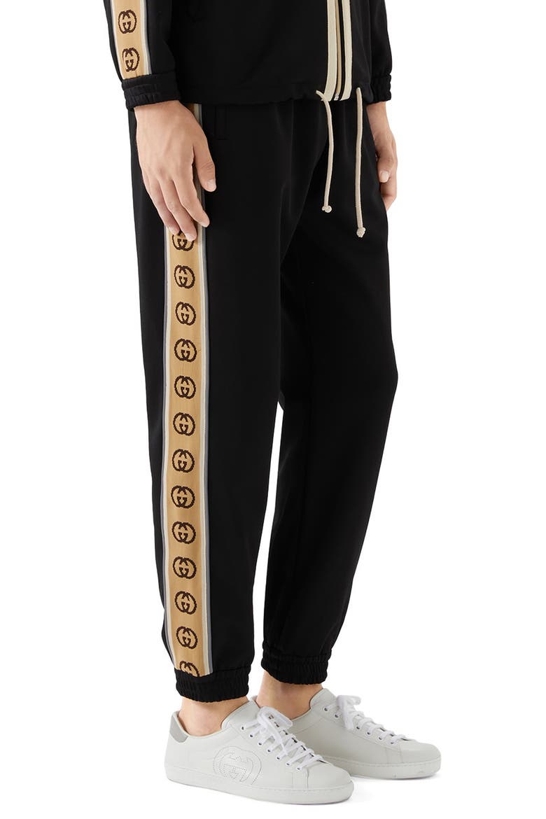 Loose Technical Jersey Jogging Pants, Alternate, color, BLACK
