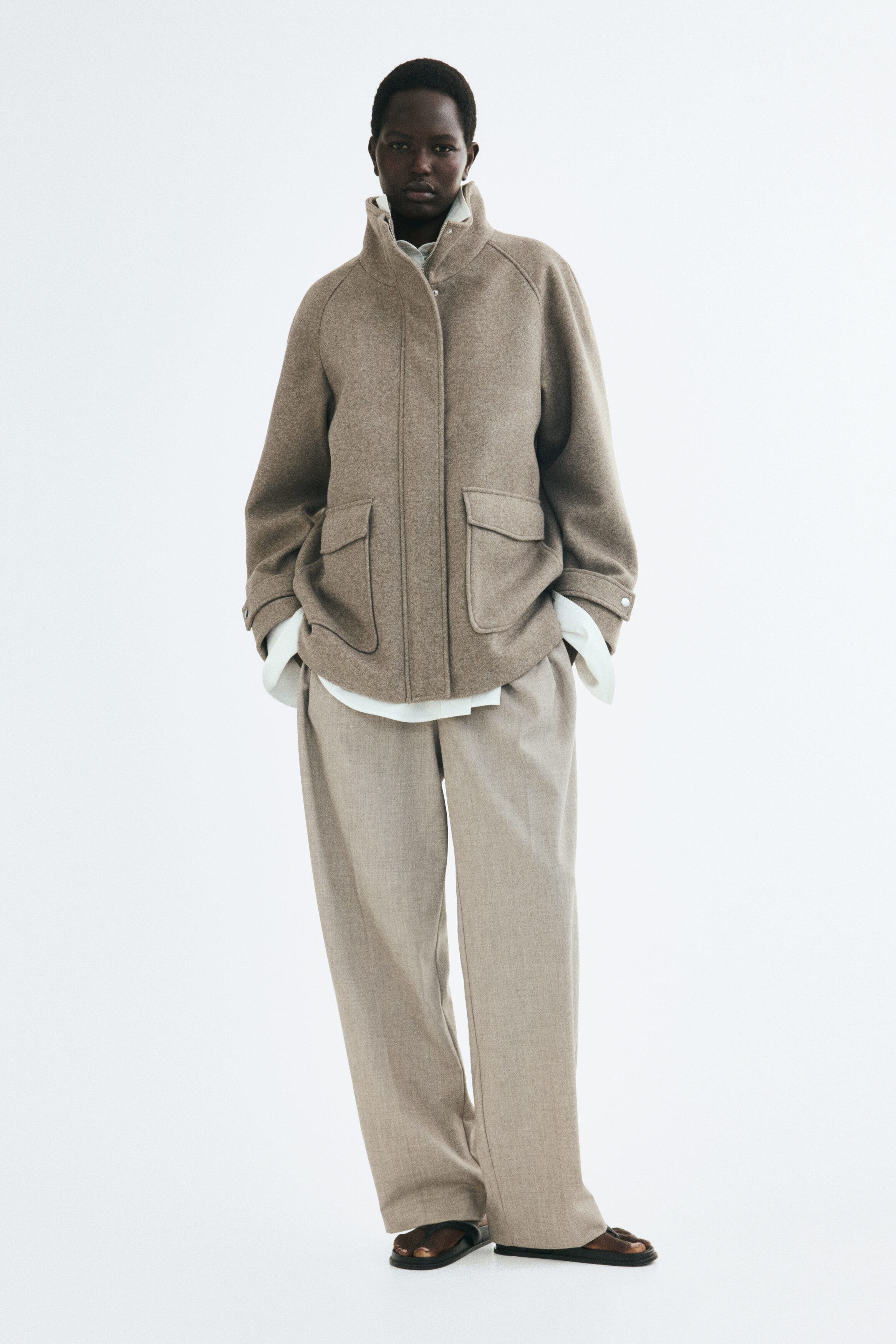 H&M Funnel-collar Coat (Women) | Nordstrom