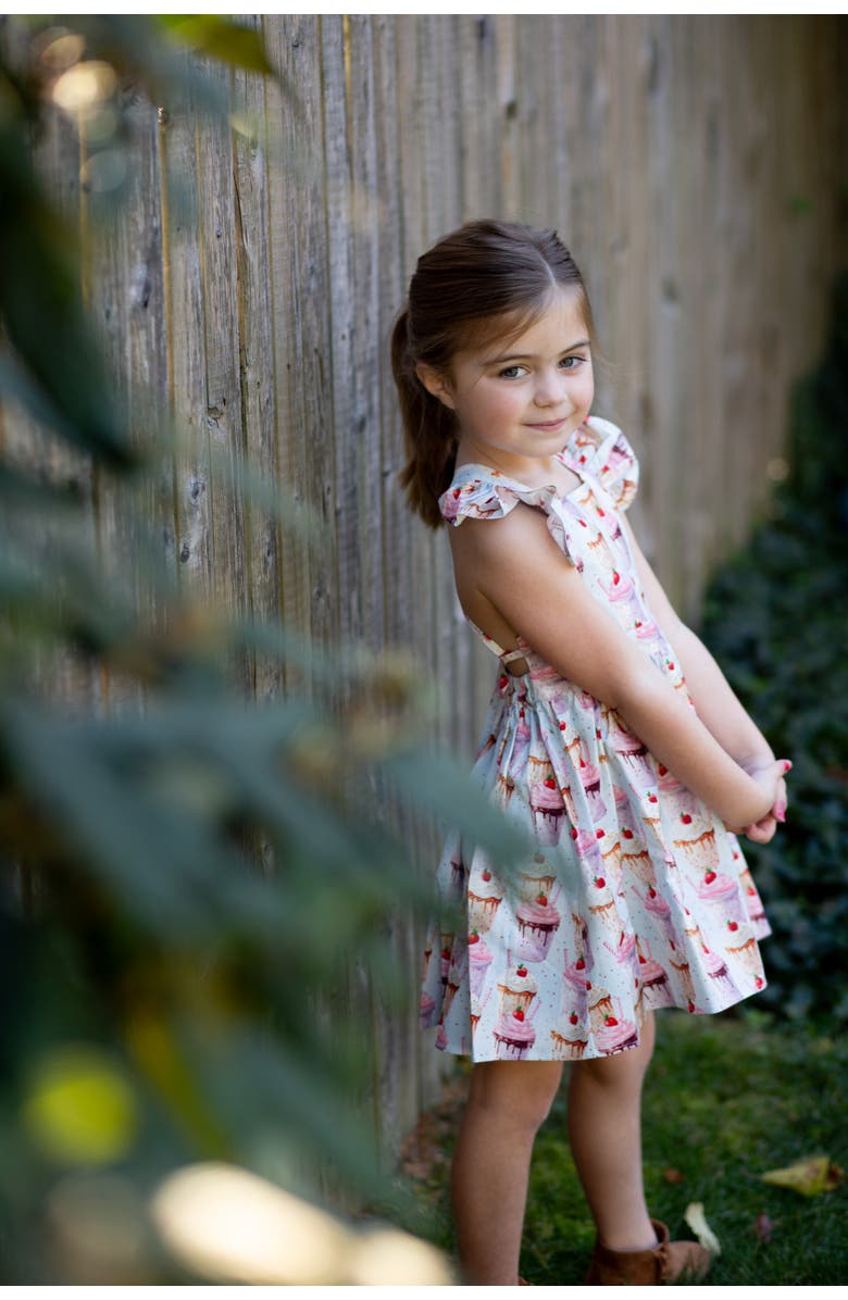 WORTHY THREADS Girls Ruffle Sleeve Dress, Alternate, color, Milkshakes