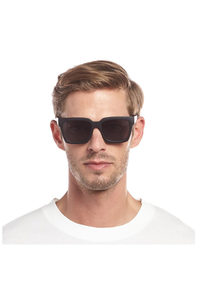 56mm Weekend Riot Sunglasses, Alternate, color, MATTE BLACK/ SMOKE MONO