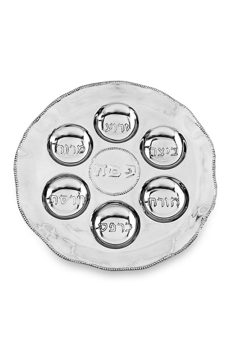 BEATRIZ BALL Collection JUDAICA Seder Plate with Pearls, Main, color, Silver