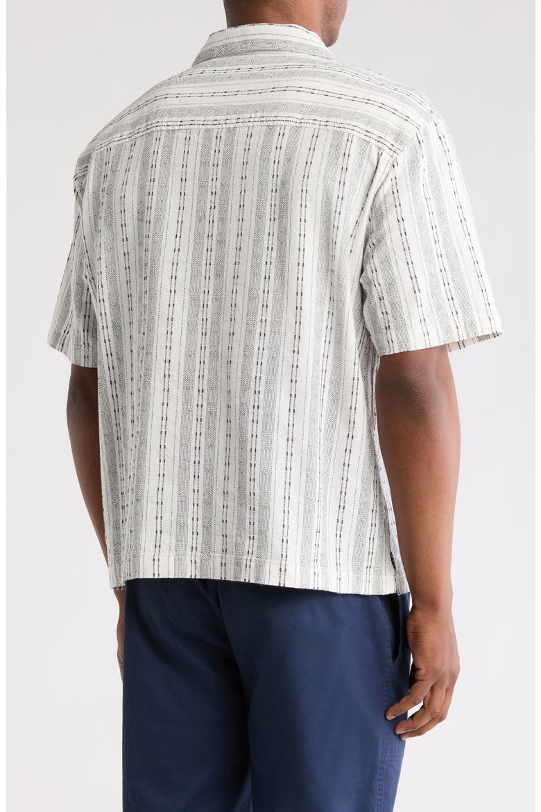 Stripe Camp Shirt, Alternate, color, WHITE