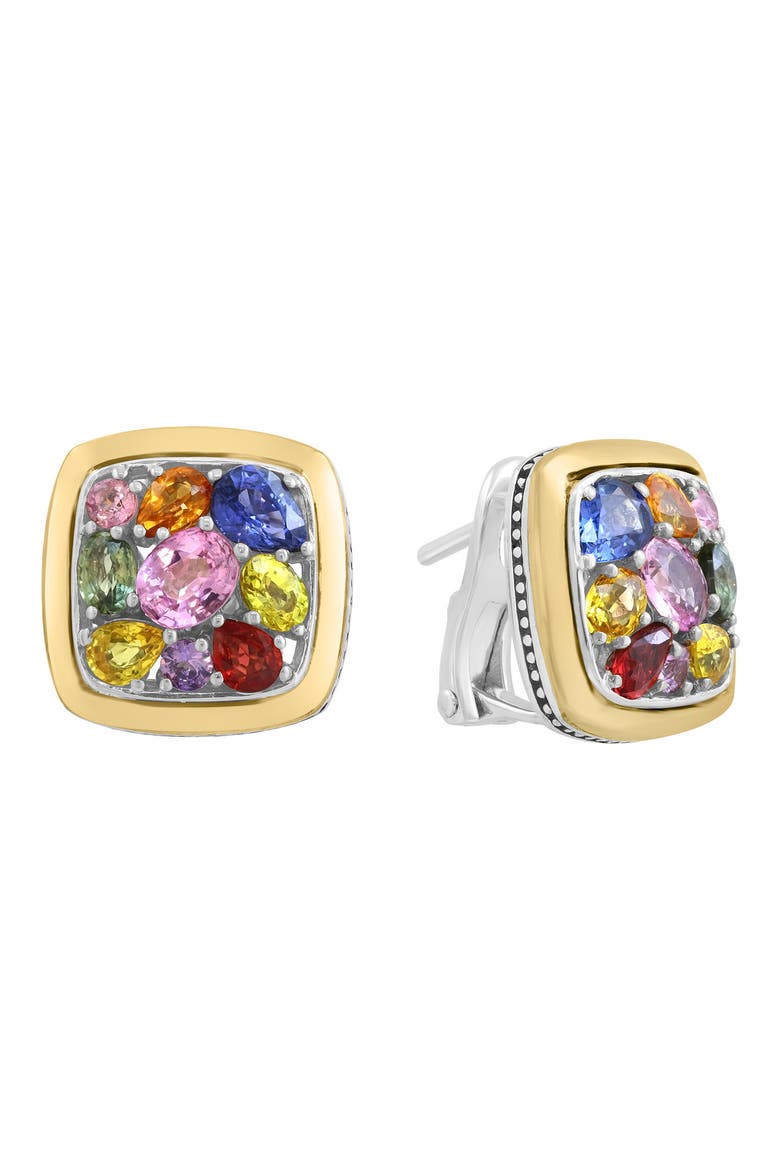 Mixed Sapphire Cluster Ring, Alternate, color, GOLD MULTI