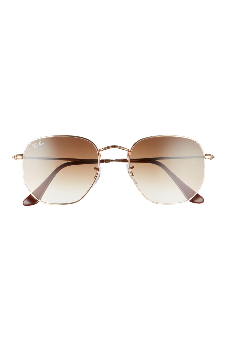 54mm Geometric Sunglasses, Main, color, ARISTA/ CLEAR GRADIENT BROWN
