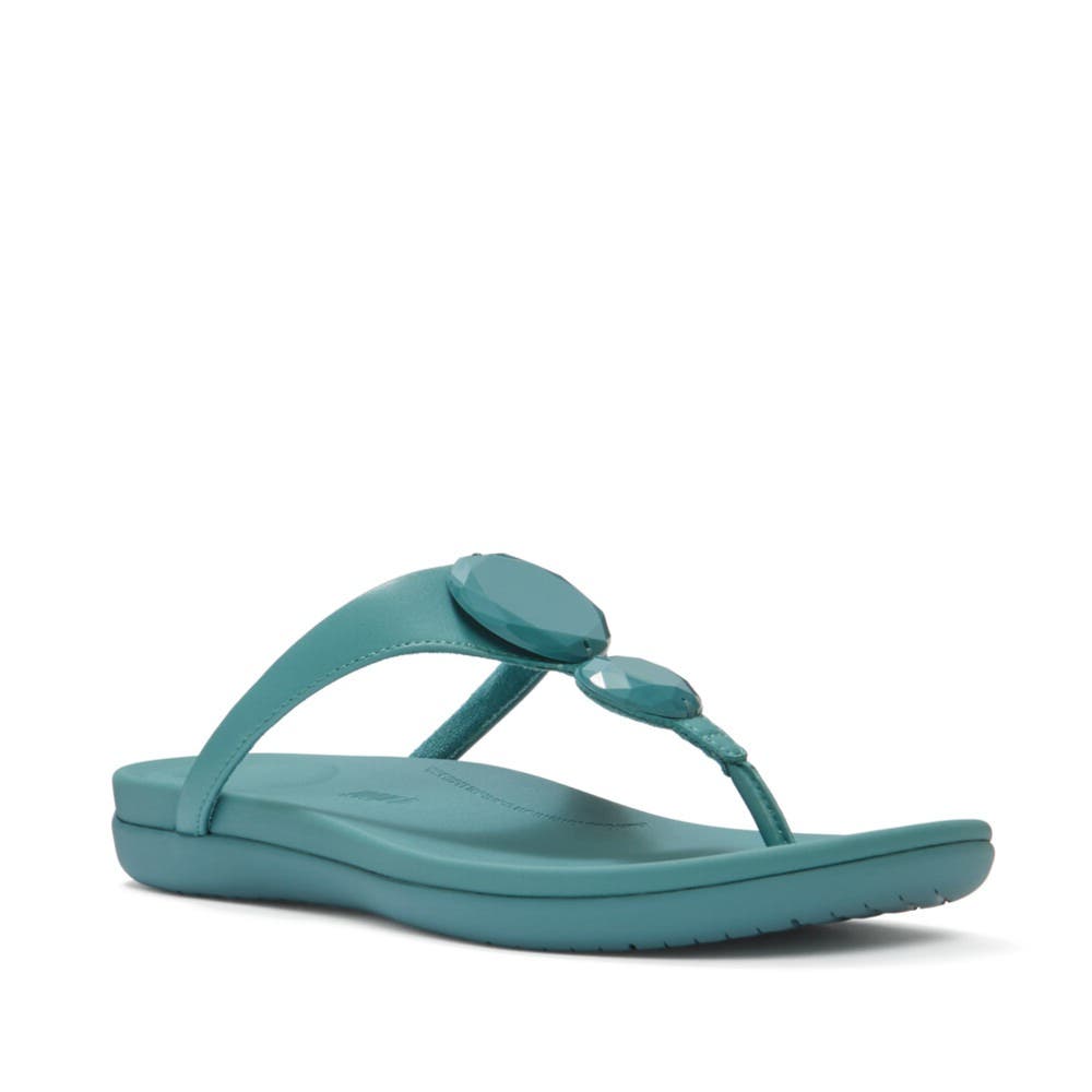 FitFlop Solay Glossy-Disc TP Sandal, Main, color, Teal
