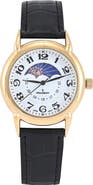 Peugeot Sun Moon Vintage Leather Strap Watch - 40MM