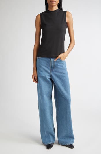 SS25【TOTEME】Wide Leg Organic Cotton Jeans in worn blue TOTEME Wide Leg Organic Cotton Jeans | Nordstrom