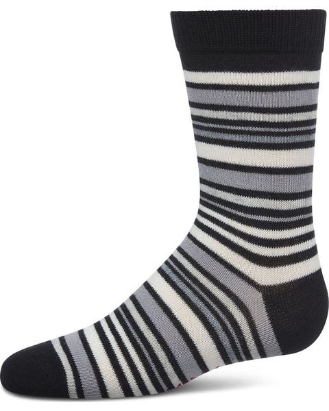 Multi-Stripe Gauge Crew Sock (Big Kid)