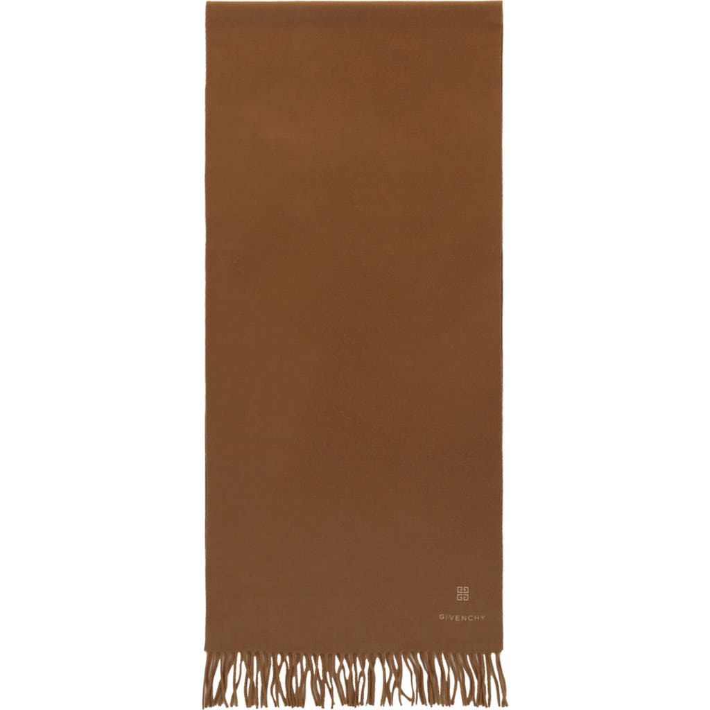 Givenchy Mini 4g Reversible Cashmere Scarf In Brown