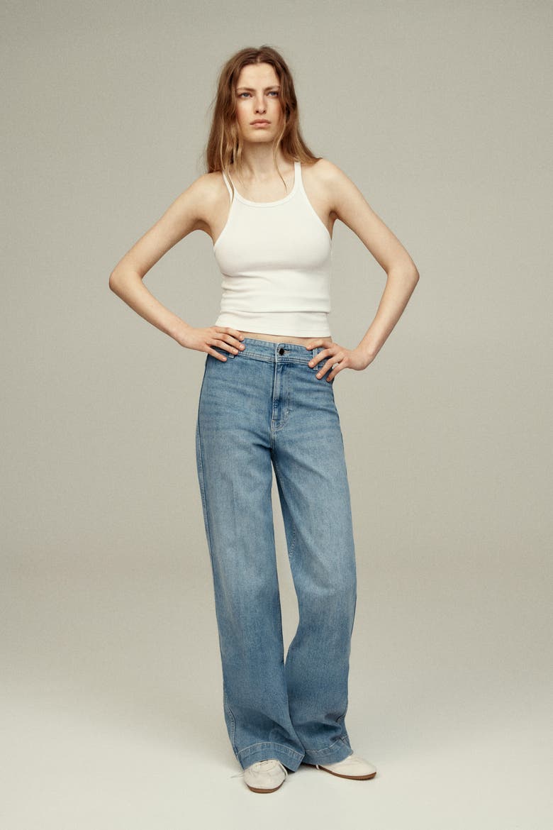 Wide High Jeans, Alternate, color, Light denim blue