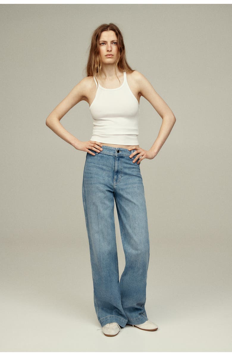 H&M Wide High Jeans, Alternate, color, Light Denim Blue