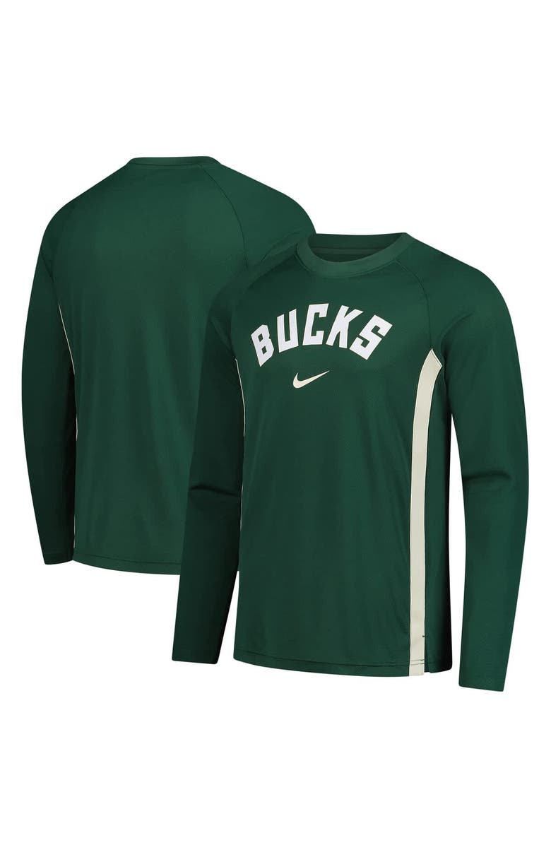 Nike Men's Nike Hunter Green Milwaukee Bucks 2025/26 Authentic Pre-Game Legend Dri-FIT Long Sleeve Shooting Shirt, Main, color, Hunter Green
