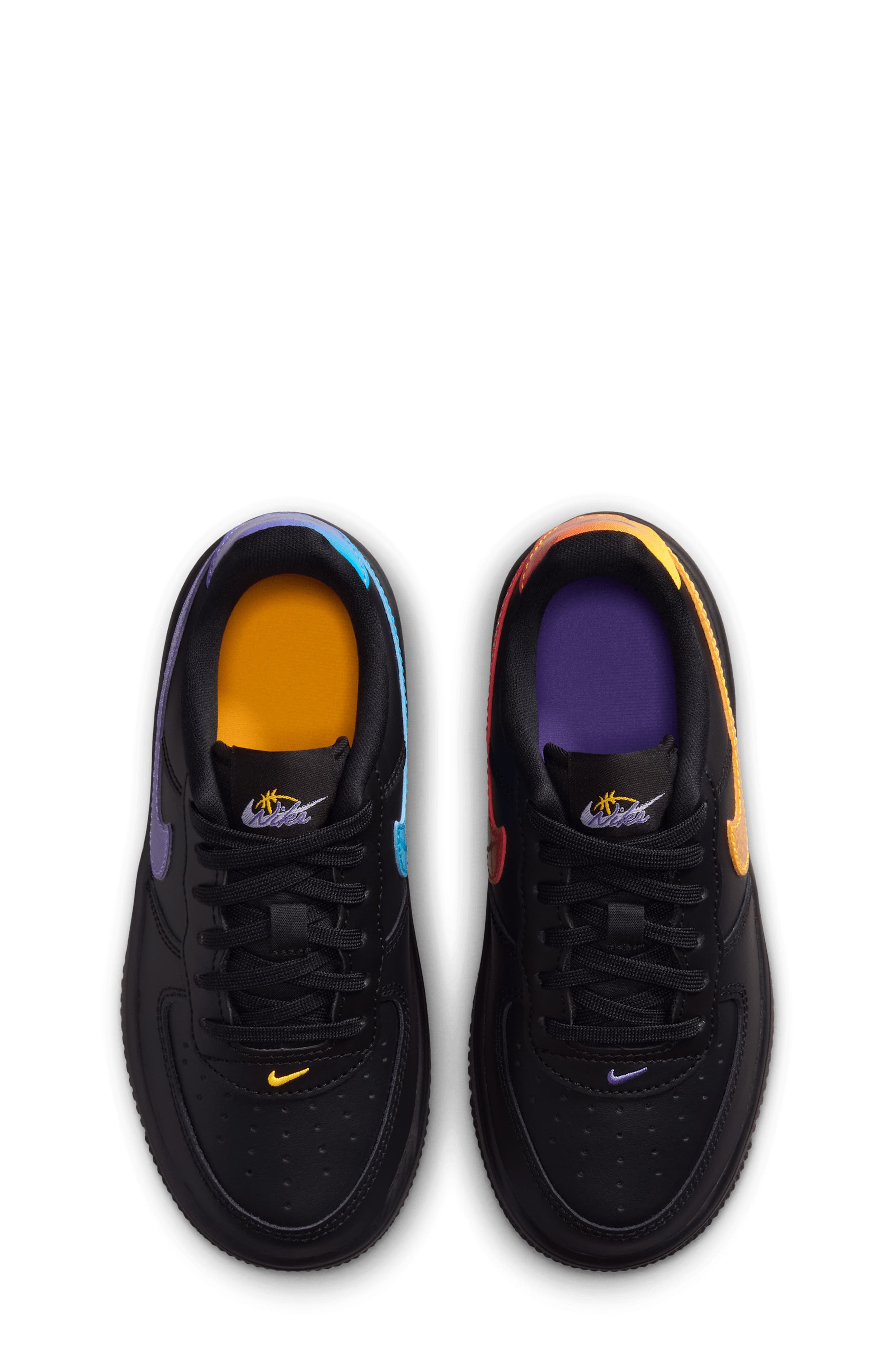 Kids' Force 1 Low Basketball Sneaker, Alternate, color, BLACK/ ORANGE/ RED/ GRAPE